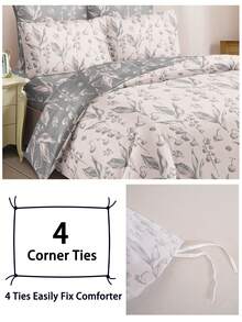3pcs/Set Floral Leaf Pattern Duvet Cover Set(1 Duvet Cover & 2 Pillowcase)Soft And Skin-Friendly Duvet Cover Bedding Set For Home, All Season Bed Sheets Set - Multicolor - View 7