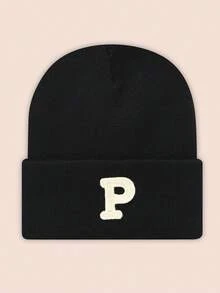 一顶印有26个字母的针织帽，男女宝宝通用，保暖透气，适合户外和日常佩戴。 - 黑色 - 查看 50