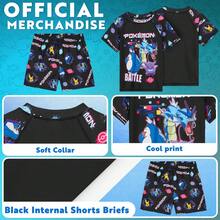 pokemon Swimsuit Set 2 Piece Anime Swimming Costume With Shorts And Rash Vest Pool Beach Trip Holiday Essentials - Black - View 4