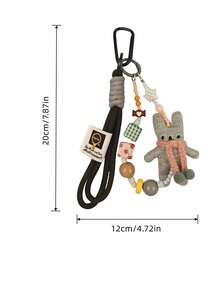 Nuevo lindo colgante de conejo, llavero de animal de dibujos animados, adorno colgante para mochila, accesorio de moda, adecuado para bolsos, regalo para mujeres, suministros para el Día Nacional de Arabia Saudita - Multicolor - Ver 6