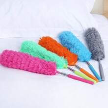 1pc Microfiber Dusting Brush - Non-Feather, Non-Scratch Bendable Head, Stainless Steel Telescopic Handle, Extendable Long Reach - Washable For Ceiling, Fan, Furniture - Ideal For All-Room Cleaning - Perfect Gift For Housewarming & Cleaning Enthusiasts