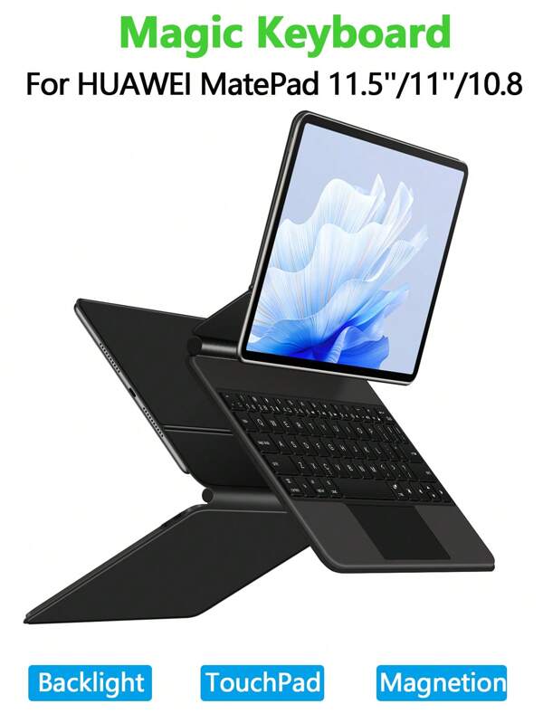 Magic Keyboard Case For MatePad 11.5S 2024 Tablet With Stand Case For TGR-W09 TGR-W10 Folio Wireless Touchpad Backlight Araic English Keyboard