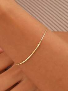 1条可定制摩斯密码手链，带有个性化隐藏信息，摩斯密码珠宝礼物，送给女友，简约日常风格，包含礼盒，适合夏季海滩配饰，情人节、生日、父亲节礼物 - 摩斯密碼手鍊 - 查看 17