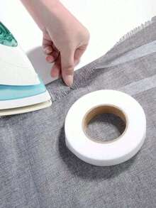 1Roll Iron-On Hemming Tape, Double Sided Fusible Interfacing, Heat Fabric Fusible Bonding Web, Self-Adhesive No-Cut Hem Length Adjustment Stickers, Thin Glue Mesh Film Bottom Hem Tape, Perfect For Bonding And Craft Projects, Non-Woven Decorative Ribbon, Double Sided Tape For Sewing Supplies, DIY Sewing, Patchwork, Teachers Gift - Multicolor - View 7