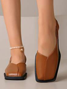 Women Flat With Shoes 2025 Designer Luxury Buckle Fashion Ladies Flats Shoes Slingback Pointed Toe Casual Female Sandals Mules - Brown - View 3