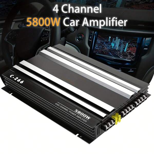 4 Channel Car Amplifier,​​​High Sound Purity​​ - 400W Max Power,Class AB