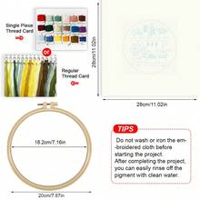 1pc Embroidery Kit, 20x20cm/7.9x7.9-Inch Bookshelf Plants, Handmade DIY Embroidery Kit, Suitable For Adults And Beginners, Includes Instructions, Printed Fabric, Embroidery Stretching, And Needlework