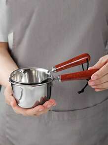 1PC Multifunctional Hot Oil Small Pot, Kitchen Hot Oil Small Pot, Stainless Steel Mini Oil Burning And Pouring Pot, Special Small Spoon Tool For Oil Pouring And Pouring, Dual Flow Port Design For Oil Splashing Without Hanging On The Wall, Easy To Pour On Both Sides