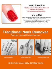 TWOING 15毫升凝胶指甲油卸甲液，轻松卸除UV凝胶，快速无损卸除亚克力/延长/亮片指甲，方便美甲沙龙和家庭使用。 - 無色 - 查看 4