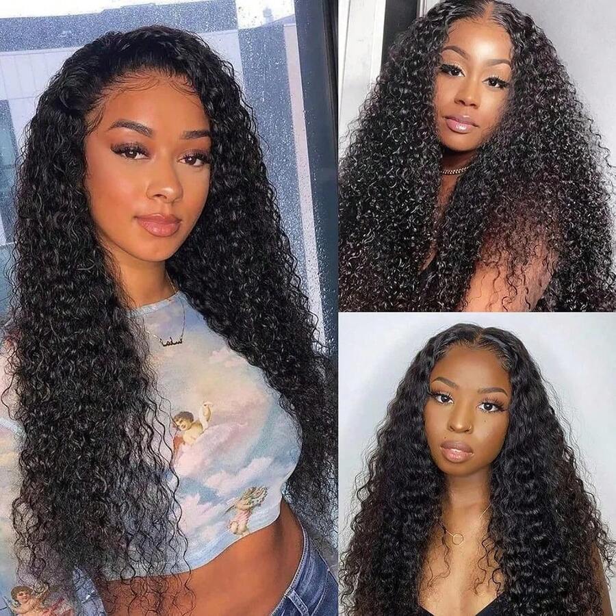 200% Density Kinky Curly V Part Wig For Women - Glueless Full Head Clip-In, No Leave Out, Natural Black, Easy 5-Minute Installation, Beginner Friendly, Versatile Style For All Ethnicities, Beginnerfriendly Wig | Voluminous Curls Wig | Brazilian Human Hair