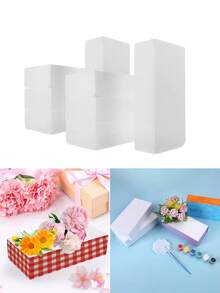 长方形白色多功能花泥砖，方形花泥块，采用聚乙烯（PE）材料制成。适用于DIY鲜花和人造花卉/植物插花装饰，也可用于家居装饰、房间装饰、婚礼装饰、卧室装饰、生日装饰、家居饰品、桌面装饰等。