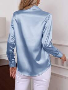 Classic Solid Color Elegant Poplin Shirt Women Daily Office Work Long Sleeve Button Down Blouse Tops 2025 New Arrival