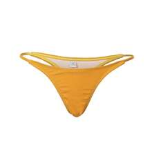 Women Bikini Thong Bottoms Summer Bikini Thongs Pants Low Waist Swimsuit Bottoms Mini Bathing Suit Beachwear Swimming Trunks - 黃色 - 查看 3