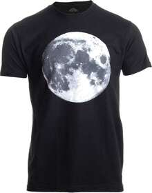 Camisetas de Espacio, Astronomía y Luna |   Camisetas de fotografía de la  para hombres y mujeres, camiseta de nerd de la luna completa - Negro - Ver 1