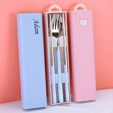 Customized 3-Piece Tableware Set - Spoon, Fork, Chopsticks, Personalized Cutlery Set - Multicolor - View 3