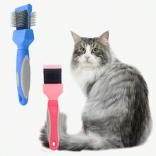 双面狗刷，用于梳理和梳理狗毛，不锈钢宠物梳 - 彩色 - 查看 8