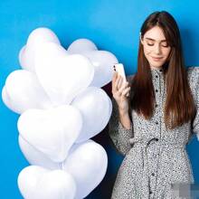 10/20 palloncini bianchi a forma di cuore per San Valentino - decorazioni per feste a tema amore, galleggianti di qualità, decorazioni romantiche per eventi, articoli essenziali per matrimoni e anniversari, facili da gonfiare
