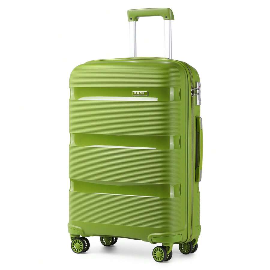 Hard-Shell Suitcase Set 14/20/24/28 Inches With Beauty Case – 4-Piece Trolley Suitcase Set Made Of Polypropylene With TSA Lock, 360° Wheels And Telescopic Handle – Also Available As Individual Suitcase - Green - View 1