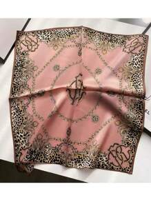 1 Peça Bandana Feminina Estampa de Corrente Retrô Multicolorida, Lenço Versátil, Adequado para Viagem, Festa e Lenço Elegante, Faixa de Cabeça, Lenço Quadrado