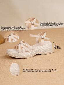 Damen Minimalistische Ankle Band Espadrille Schuhe, bohemischer Urlaubsstrand mit Kunstleder Metallschnalle, roter Veloursleder, Jutesohlé, geeignet für Strand, Hochzeit, Urlaub, Party, Innen- und Außenbereich, ganzjährig - Aprikosenfarben - Übersicht 7