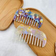 1 PIEZA Peine de acetato de lujo de inspiración felina con dientes anchos - Herramienta de peinado con diseño animal, ideal para viajes, fiestas, kit de maquillaje y como regalo