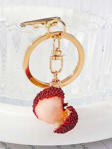 1 件全新设计金属珐琅水果钥匙扣、派对和手提包饰物、龙虾扣、女士汽车配件背包（适合上学） - 彩色 - 查看 3