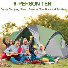 Fenbeli Camping Tent Waterproof Family Tent For Camping, Large Portable Tent For 5-6 People - 1 - Xem 3
