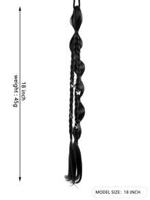Long Braided Ponytail Extension With Hair Tie Straight Wrap Around Hair Extensions Ponytail Natural Soft Synthetic Hair Piece For Women Daily Wear