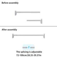 Adjustable Tension Rod - Made Of Stainless Steel With Plastic End Caps, Easy Installation Without Drilling, Suitable For Shower Curtains, Curtains, Closets, Balcony Drying - Available In Silver, Black, White And Grey Room Decor Bathroom Accessories Back To School