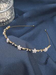 1 件复古花朵优雅发带，森系风格超级仙女发夹细发箍发饰女士头带 - 彩色 - 查看 6