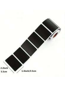 Rollo de 120 etiquetas reutilizables impermeables con forma de ola de color negro para utensilios de cocina, contenedores, frascos, especias y almacenamiento de alimentos