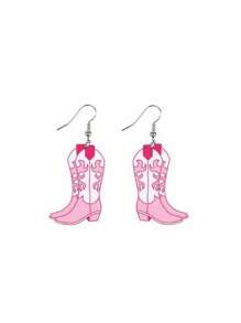 ¡Viento occidental, amor! Los pendientes con forma de bota de mezclilla rosa son un must-have para chicas dulces y geniales