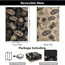 Large Outdoor Rugs For Patios Waterproof Reversible  Indoor Outdoor Carpet UV Resistant Garden Rug Lightweight Picnic Blanket For Camping Deck RV Backyard 240x300cm - Black With Tan - View 2