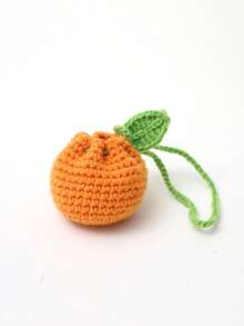 手工钩编水果零钱包 - 亮橙色针织钱包，草莓钩编收纳袋，包包挂饰，耳机收纳袋，钥匙扣，时尚旅行配件及女士礼物，迷你零钱包 - 彩色 - 查看 13