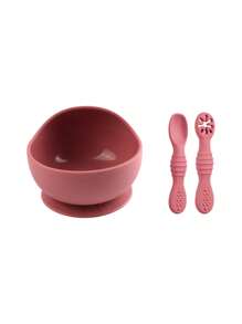 3 Piecesbaby And Toddler Feeding Training Bowl, Baby Silicone Suction Mat And Bowl, Anti-Drop And Anti-Scald Baby Feeding Bowl, For Daily Use