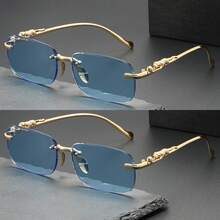 5件装 2件装 1件装 小盒方形时尚眼镜 新款个性化金属海洋时尚眼镜 女士高级街头眼镜 - 金色 - 查看 22