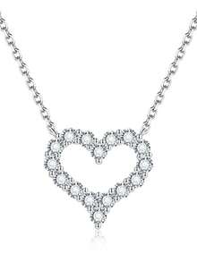 rainonme 1 件优雅 0.48 克拉莫桑石项链，女士纯银精美珠宝吊坠，适合日常佩戴，订婚、结婚、周年纪念、生日、圣诞节礼物、特殊场合、春季、银行假日、母亲节礼物