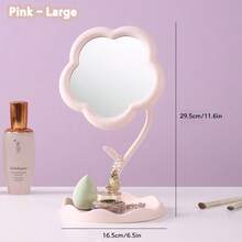 2 Stücke Sonnenblumen-förmiger Schminkspiegel, süßer Bürotisch, Heim Schminkspiegel, tragbarer Touchup Kleinschmirnspiegel, Studenten Wohnheim Schminktisch, Hängeaufbewahrung Schmuckstücke