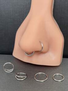 18G Minimalist Septum/Nose Rings Hoop Earrings – 6-12mm Lobe/Helix/Daith/Inner Conch Earrings - دائرة مفردة ومزدوجة - مشاهدة 2