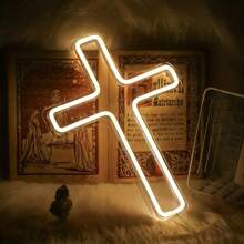 1 Stück USB Neon Kreuz Lampe, dekorative Beleuchtung für Partys, Bars, Schlafzimmer
