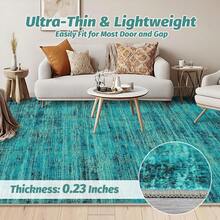 CuisinSmart Runner Rug For Bedroom Soft Vintage Distressed Washable Rug Runners For Hallways Non-Slip Low Pile Retro Abstract Neutral Carpet For Bathroom Office Laundry Kitchen - Màu xanh ngọc lam nhiều - Xem 3