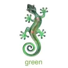 Decorazione da parete a forma di lucertola colorata da 14 cm/5,51 pollici, ornamento da appendere a parete a forma di geco, artigianato per la decorazione della casa, adatto per interni, giardino all'aperto, stile bohémien, decorazione da giardino, cortile, balcone, recinzione, Ognissanti, Natale