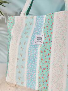 Tropiscape 2024新款帆布包 女款韩版浪漫碎花学院风书包 单肩手提包 轻便、便携、大容量、可折叠，适合青少年女孩、女性、大学生，是返校、大学、初中、高中秋季圣诞节冬季圣诞礼物的完美之选。 - 彩色 - 查看 3