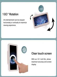 Soporte para teléfono resistente al agua con ventosa giratoria a 360°, sensibilidad táctil y estabilidad mejoradas, perfecto para transmisión en streaming, películas y música. Ideal para usar en el baño y la cocina. Compatible con iPhone y teléfonos Android. Regalo para cumpleaños, familia y amigos. Soporte para teléfono para baño y cocina en verano.