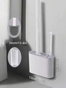 1Set Of 2 Toilet Brushes And 1 Sealed Toilet Seat Box, Wall-Mounted Toilet Brush, Silicone Soft Toilet Brush Head, Long Handle Toilet Brush, Multi-Functional Household Brush Bathroom Decor Summer