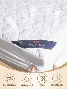 2/3pcs Waterproof Mattress Protector All-Season, Soft And Comfortable 3-Piece Fitted Sheet Set, Breathable And Noise-Free, Single/Double Beds, Suitable For Bedrooms, Guest Rooms, Schools, And Hotels. - 墨綠色 - 查看 2