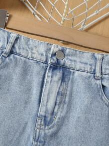 1pc Girls A-Line Denim Skirt, Casual Cute Fashion Versatile Skirt