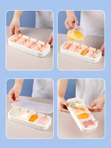 Cartoon Silicone Popsicle Mold - Fun DIY Popsicle & Ice Cream Maker, Snowman/Strawberry/Animal Shaped, Lightweight And Easy To Use