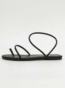 Women's Flat Comfortable Bohemian Style Sandals, Simple Strappy Ladies Summer Slippers