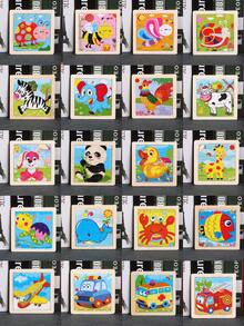 1/4/8/12/40pcs Children's Wooden Puzzle,Perfect Christmas Gift,Children's Puzzle,Kindergarten Early Education Teaching Aids,Cartoon Animal Cognitive Jigsaw Puzzle Set,Children's Educational Toys,Dinosaur, Marine Animal, Vehicle, Insect Series Puzzle,Wooden Toys - Multicolor - View 5